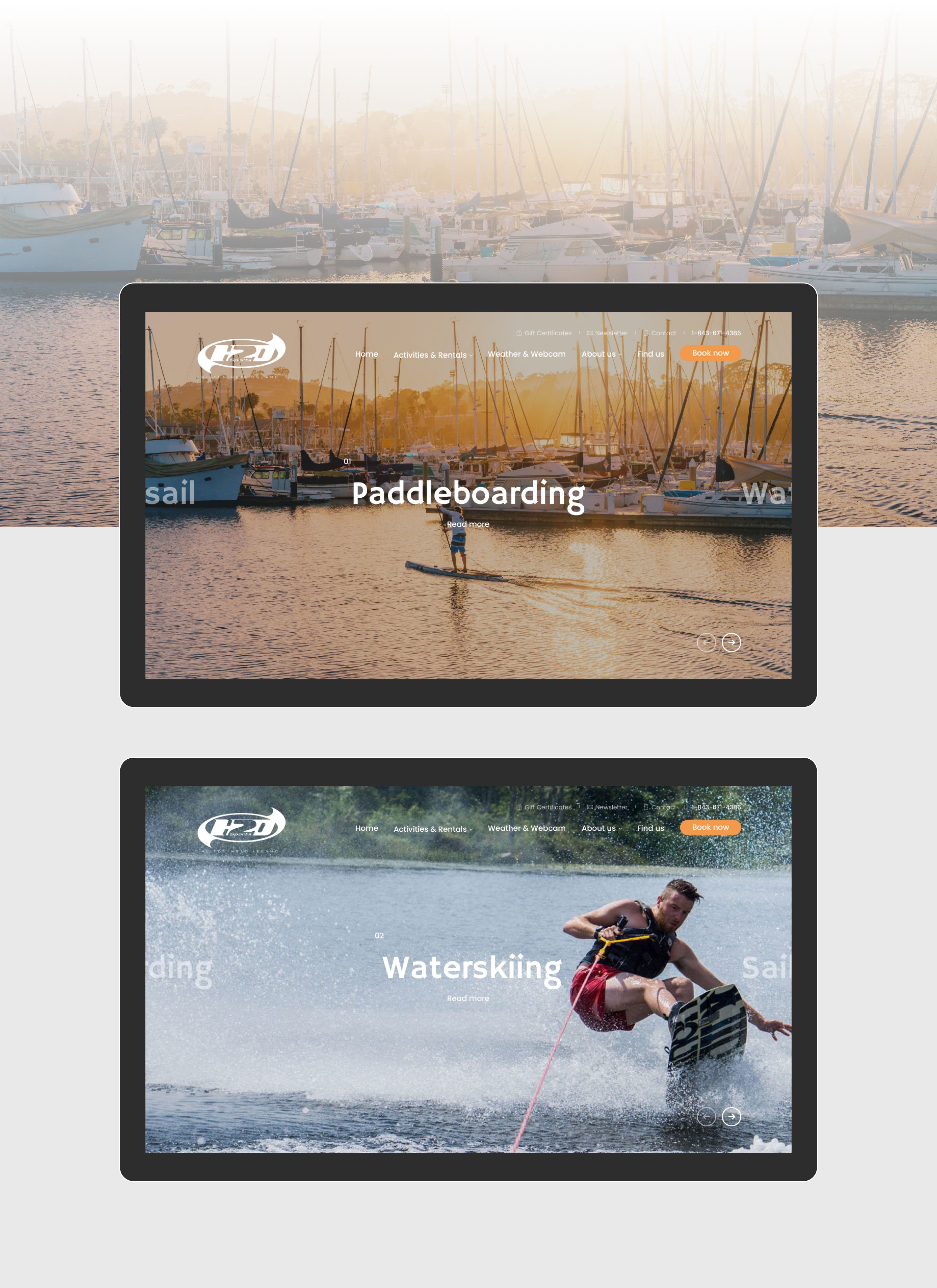 Main screen layout with pagination for easy navigation